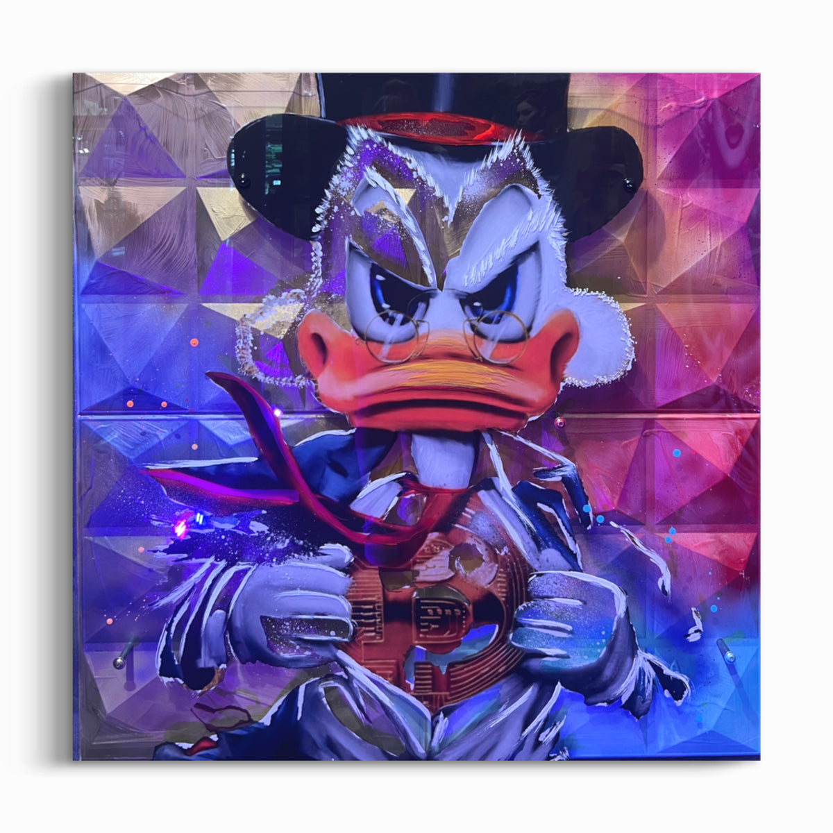 Rainbow Bitcoin Duck - 100 x 100 cm